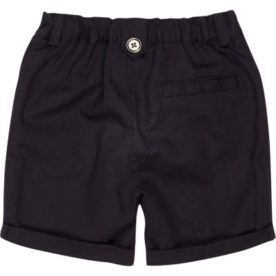 Mini boys navy linen-blend shorts